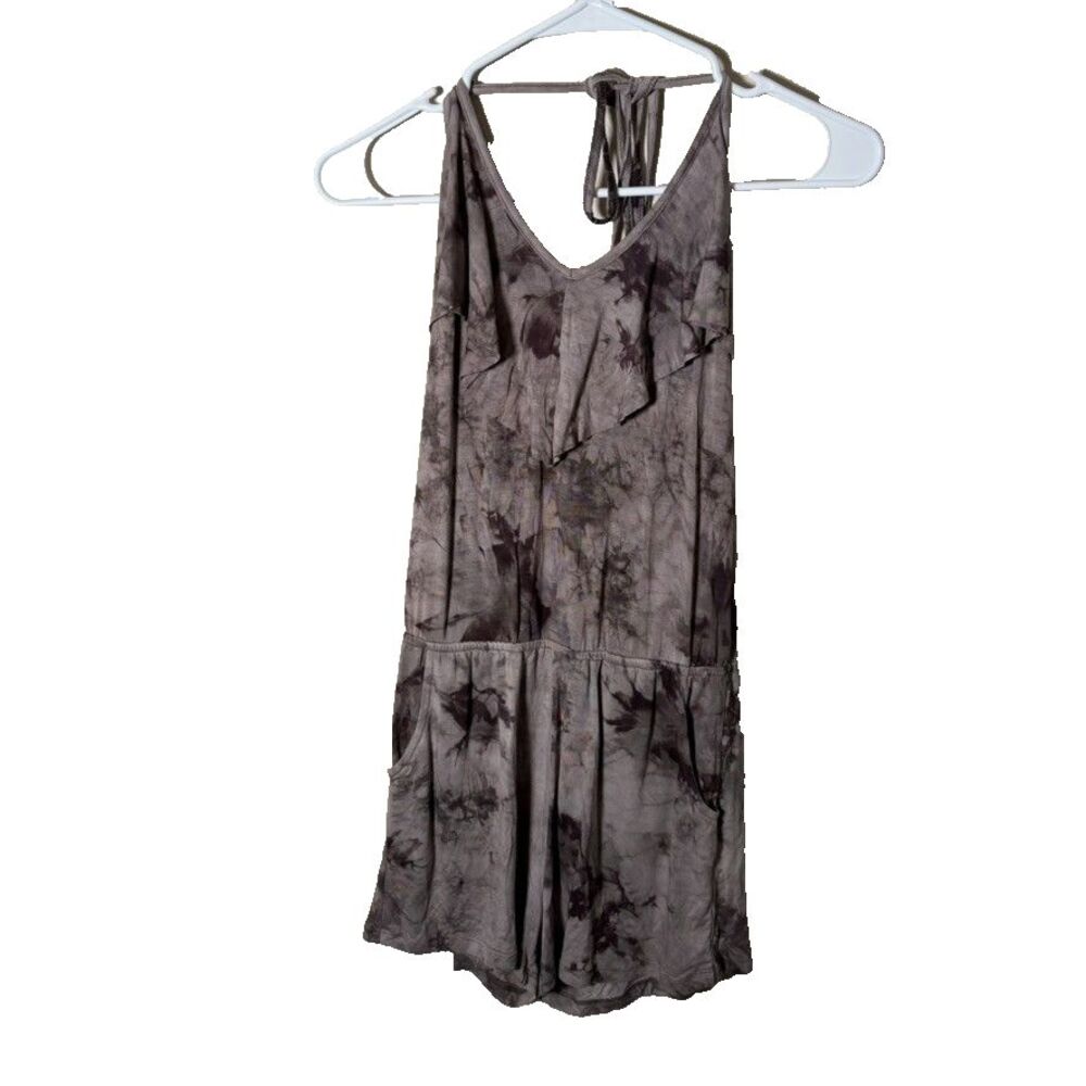 Color Thread Romper Women's Small Tie Dye One Piece Sheath Halter